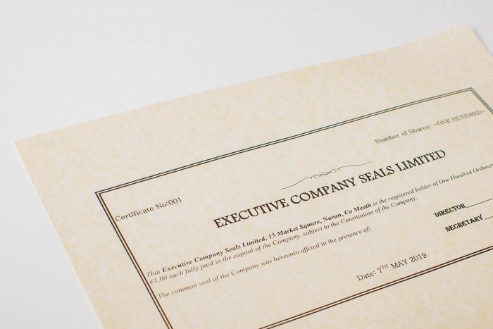 Photo of Shareholder Certificates